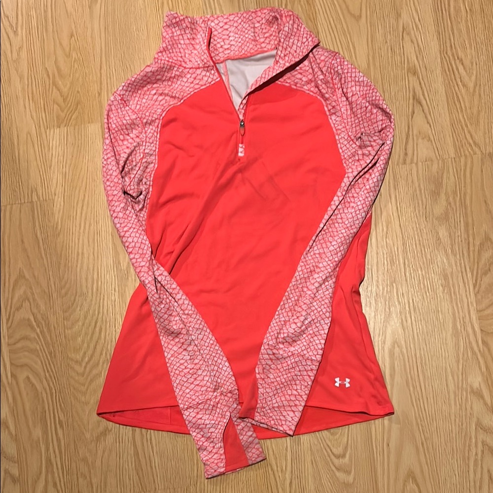 Under Armour Peach Long Sleeve 1/4 zip Top